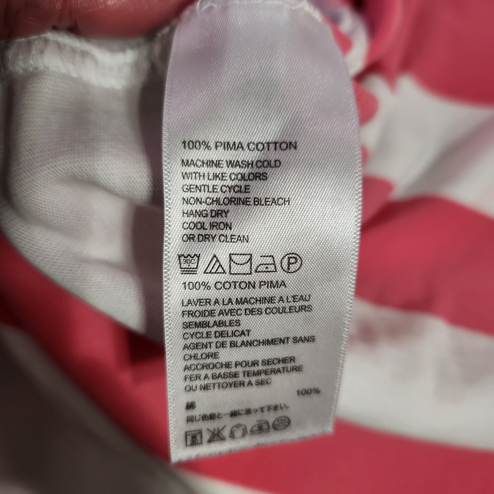 ⭐️Tommy Bahama Pink White Striped Zip Up Hoodie Medium Resort Beach Coastal - Picture 8 of 8